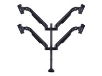Multibrackets M VESA Gas Lift Arm Quad - Asennuspakkaus (pöytäkiinnitysasennus, 4 nivelvartta) malleihin 4 LCD-näyttöä - alumiini - musta -näytön koko: 15"-32" 7350022737235