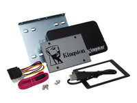 Kingston UV500 Desktop/Notebook upgrade kit - SSD - salattu - 1.92 Tt - sisäinen - 2.5" (3,5" kotelossa) - SATA 6Gb/s - AES 256 bittiä - TCG Opal Encryption 2.0, Self-Encrypting Drive (SED) SUV500B/1920G