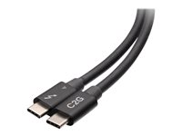 C2G 1.5ft Thunderbolt 4 USB C Cable - USB C to USB C - 40Gbps - M/M - Thunderbolt-kaapeli - 24 pin USB-C (uros) to 24 pin USB-C (uros) - USB 3.2 / DisplayPort 2.1 / Thunderbolt 4 - 30 V - 50 cm - 4K 60Hz (4096 x 2160) -tuki, USB-virransyöttö (100 W), tuki 8K 60 Hz, ethernet-tuki - musta C2G28885