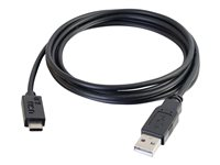 C2G 1m USB 2.0 USB Type C to USB A Cable M/M - USB C Cable Black - USB-kaapeli - USB (uros) to 24 pin USB-C (uros) - USB 2.0 - 1 m - valettu - musta 88870
