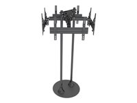 Multibrackets M Floorstand Quad Pro MBF4U - Teline malleihin 4 LCD-näyttöä - muovi, alumiini, teräs - musta -näytön koko: 32"-65" - lattialla seisova 7350073737703