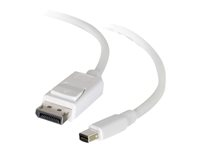 C2G 1m Mini DisplayPort to DisplayPort Adapter Cable 4K UHD - White - DisplayPort -kaapeli - Mini DisplayPort (uros) to DisplayPort (uros) - 1 m - valkoinen 84297