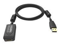 Vision Professional - USB-jatkojohto - USB (uros) to USB (naaras) - USB 2.0 - 5 m - linjakytketty aktiivinen tehostin - musta TC 5MUSBEXT+/BL