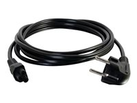 C2G Laptop Power Cord - Virtajohto - IEC 60320 C5 to power CEE 7/7 (uros) - vaihtovirta 250 V - 2 m - valettu - musta - Eurooppa 80607