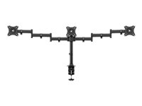 Multibrackets M Deskmount Basic Triple - Asennuspakkaus (pöytäasennus) malleihin 3 LCD-näyttöä - teräs, korkealaatuinen alumiini - musta -näytön koko: 15"-27" - puristimeen asennettava 7350073733385