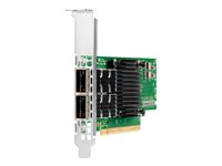 HPE InfiniBand HDR100 MCX653106A-ECAT - Verkkosovitin - PCIe 4.0 x16 matala profiili - 100Gb Ethernet / 100Gb Infiniband QSFP28 x 2 malleihin ProLiant XL220n Gen10, XL225n Gen10, XL290n Gen10, XL645d Gen10 P23666-H21