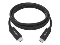 Vision - USB-kaapeli - 24 pin USB-C (uros) to 24 pin USB-C (uros) - Thunderbolt 3 / USB 3.0 / USB 3.1 Gen 1 - 3 A - 2 m - musta TC 2MUSBC/BL