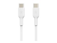 Belkin BoostCharge - USB-kaapeli - 24 pin USB-C (uros) to 24 pin USB-C (uros) - 2 m - valkoinen CAB003BT2MWH