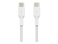 Belkin BOOST CHARGE - USB-kaapeli - 24 pin USB-C (uros) to 24 pin USB-C (uros) - USB 2.0 - 2 m - valkoinen CAB004BT2MWH2PK