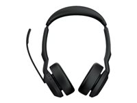 Jabra Evolve2 55 MS Stereo - Kuulokkeet + mikrofoni - korvien päällä - Bluetooth - langaton - aktiivinen melunpoisto - USB-C - musta - sekä latausalusta - Optimoitu Microsoft Teamsille 25599-999-889