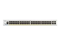 Cisco Catalyst 1300-48P-4X - Kytkin - L3 - Hallinnoitu - 48 x 10/100/1000 (PoE+) + 4 x 10 Gigabit SFP+ - telineeseen asennettava - PoE+ (375 W) C1300-48P-4X