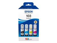 Epson 103 Multipack - 4 pakettia - musta, keltainen, sinivihreä, magenta - alkuperäinen - täytemuste malleihin Epson L1210, L3210, L3211, L3256, L3260, L3266; EcoTank L11050, L1250, L3210, L3250, L3260 C13T00S64A