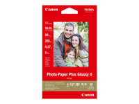 Canon Photo Paper Plus Glossy II PP-201 - Kiiltävä - 100 x 150 mm - 260 g/m² - 50 arkki (arkit) valokuvapaperi malleihin PIXMA iP2600, iP2700, iX7000, MG2555, MG8250, mini320, MP520, MX7600, MX850, TS7450 2311B003