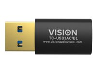 Vision Professional - USB-sovitin - USB Type A (uros) to 24 pin USB-C (naaras) - USB 3.0 - musta TC-USB3AC/BL