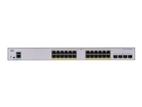 Cisco Business 350 Series 350-24FP-4G - Kytkin - L3 - Hallinnoitu - 24 x 10/100/1000 (PoE+) + 4 x Gigabit SFP - telineeseen asennettava - PoE+ (370 W) CBS350-24FP-4G-EU