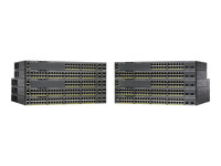 Cisco Catalyst 2960X-24PD-L - Kytkin - Hallinnoitu - 24 x 10/100/1000 (PoE+) + 2 x 10 Gigabit SFP+ - työpöytä, telineeseen asennettava - PoE+ (370 W) WS-C2960X-24PD-L