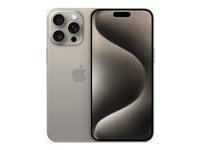 Apple iPhone 15 Pro Max - 5G älypuhelin - Kaksois-SIM / sisäinen muisti 1 Tt - OLED-näyttö - 6.7" - 2796 x 1290 pixels (120 Hz) - 3 takakameraa 48 MP, 12 MP, 12 MP - front camera 12 MP - luonnollinen titaani MU7J3QN/A