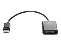 HP DisplayPort to DVI-D Adapter - DisplayPort-sovitin - yksinkertainen yhteys - DisplayPort (uros) to DVI-D (naaras) - 19 cm - lukittu FH973AA
