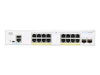 Cisco Business 350 Series CBS350-16P-2G - Kytkin - L3 - Hallinnoitu - 16 x 10/100/1000 (PoE+) + 2 x Gigabit SFP - telineeseen asennettava - PoE+ (120 W) CBS350-16P-2G-EU