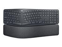 Logitech ERGO K860 - Näppäimistö - langaton - 2.4 GHz, Bluetooth 5.0 - pohjoismainen 920-009168