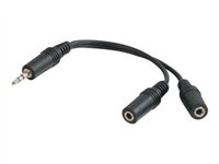 C2G Value Series Y-Cable - Audio adapteri - mini-phone stereo 3.5 mm uros to mini-phone stereo 3.5 mm naaras - 15 cm - suojattu - musta 80137