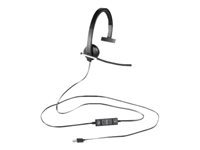 Logitech USB Headset Mono H650e - Kuuloke + mikrofoni - korvien päällä - langallinen 981-000514