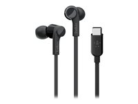 Belkin ROCKSTAR - Kuulokkeet mikrofonilla varustettu - korvansisäiset - langallinen - USB-C - melua vaimentava - musta G3H0002BTBLK