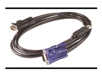 APC - Näppäimistö / video / hiiri (KVM) kaapeli - USB, HD-15 (VGA) to HD-15 (VGA) - 3.66 m malleihin P/N: AP5201, AP5202, AP5808, AP5816, KVM1116R AP5257