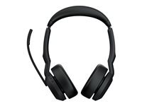 Jabra Evolve2 55 MS Stereo - Kuulokkeet + mikrofoni - korvien päällä - Bluetooth - langaton - aktiivinen melunpoisto - USB-C - musta - Zoom-sertifioitu, Cisco Webex Certified, Alcatel-Lucent -sertifioitu, Avaya-sertifioitu, Unify-sertifioitu, MFi-sertifioitu, Microsoft Swift Pair -sertifioitu, Amazon Chime -sertifioitu 25599-999-899