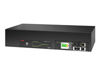 APC NetShelter - Automaattinen siirtokytkin (telineasennettava) - Vaihtovirta 120 V - 2880 VA - 1-vaiheinen - USB, Ethernet 10/100/1000 - tulo: NEMA L5-30P 24 A virtaliitin - lähtöliittimet: 16 (NEMA 5-20R 16 A) - 2U - 2.44 m johto - musta AP4453A