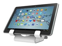 Compulocks Universal Tablet Holder with Keyed Cable Lock - Teline malleihin tabletti - lukittava - korkealaatuinen alumiini - valkoinen - pintaan asennettava CL12UTHWB