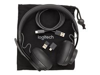 Logitech Zone Wired MSFT Teams - Kuulokkeet + mikrofoni - korvien päällä - langallinen - USB-C - grafiitti - sertifioitu Microsoft Teamsille 981-000870