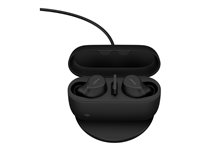 Jabra Evolve2 Buds MS - Aidosti langattomat kuulokkeet mikrofonilla varustettu - korvansisäiset - Bluetooth - aktiivinen melunpoisto - USB-A Bluetooth-sovittimen kautta - melua vaimentava - musta - sertifioitu Microsoft Teamsille 20797-999-989