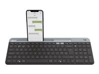 Logitech Slim Multi-Device K580 - Näppäimistö - langaton - Bluetooth, 2.4 GHz - pohjoismainen - grafiitti 920-009274