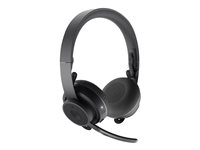 Logitech Zone Wireless Plus - Kuulokkeet + mikrofoni - korvien päällä - Bluetooth - langaton - aktiivinen melunpoisto - melua vaimentava - grafiitti - sertifioitu Microsoft Teamsille 981-000919