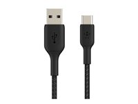 Belkin BoostCharge - USB-kaapeli - 24 pin USB-C (uros) to USB (uros) - 3 m - musta CAB002BT3MBK