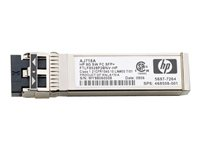 HPE - SFP (mini-GBIC) lähetin-vastaanotin-moduuli - 8Gt kuitukanava (SW) malleihin HPE 8Gb, SN6000; StorageWorks 8/20q, 8Gb, MPX200, SN6000 AJ718A