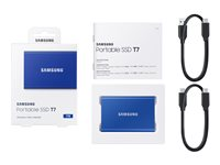 Samsung T7 MU-PC1T0H - SSD - salattu - 1 Tt - ulkoinen (kannettava) - USB 3.2 Gen 2 (USB-C liitin) - AES 256 bittiä - indigosini MU-PC1T0H/WW