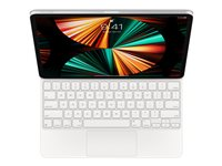 Apple Magic Keyboard - Näppäimistö- ja kalvokotelo - sekä kosketuslevy - taustavalaisu - Apple Smart connector - QWERTY - Kansainvälinen englanti - valkoinen malleihin Apple 12.9-inch iPad Pro (3rd gen, 4th gen, 5th gen, 6th gen), 13-inch iPad Air (M2) MJQL3Z/A