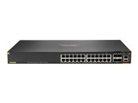 HPE Aruba 6200F 24G Class4 PoE 4SFP+ 370W Switch - Kytkin - suurin pinoamisetäisyys 10 km - L3 - Hallinnoitu - 24 x 10/100/1000 (PoE+) + 4 x 1 Gigabit / 10 Gigabit SFP+ (uplink) - telineeseen asennettava - PoE+ (370 W) - BTO JL725B#ABB