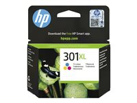 HP 301XL - 6 ml - Tuottoisa - väri (sinivihreä, sinipunainen, keltainen) - alkuperäinen - mustepatruuna malleihin HP DeskJet 1000, 1010, 1050 AiO, 1050A AiO, 1510 AiO, 2000, 2050 AiO, 2050A AiO, 2510 AiO, 2540 AiO, 3000, 3050 AiO, 3050A eAiO, 3510 eAiO series, HP ENVY 4500 eAiO, 5530 eAiO series, HP OfficeJet 2620 AiO, 4630 eAiO series CH564EE#301