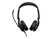 Jabra Evolve2 50 MS Stereo - Kuulokkeet + mikrofoni - korvien päällä - langallinen - aktiivinen melunpoisto - USB-C - musta - Zoom-sertifioitu, sertifioitu Microsoft Teamsille, Cisco Webex Certified, Alcatel-Lucent -sertifioitu, Unify-sertifioitu, Microsoft Swift Pair -sertifioitu, Amazon Chime -sertifioitu 25089-999-899