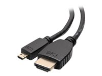 C2G 6ft HDMI to Micro HDMI Cable with Ethernet - High Speed HDMI Cable - HDMI-kaapeli Ethernetillä - 19 pin micro HDMI Type D uros to HDMI uros - 1.83 m - suojattu - musta 50615