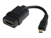 StarTech.com HDMI to micro HDMI 5in High Speed Adapter - HDMI-sovitin - 19 pin micro HDMI Type D uros to HDMI naaras - suojattu - musta 4Z10F04125