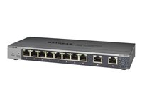 NETGEAR Plus GS110EMX - Kytkin - smart - 8 x 1000Base-T + 2 x 100/1000/2.5G/5G/10G (uplink) - työpöytä, telineeseen asennettava, seinään asennettava - tasavirta GS110EMX-100PES