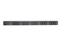 APC Basic Rack PDU Zero U - Virranjakelukaista (telineasennettava) - Vaihtovirta 120/208/230 V - tulo: EC 60320 C20 - lähtöliittimet: 15 (power IEC 60320 C13) - 0U - 2.5 m johto - musta malleihin P/N: AR3106SP, SMX1000C, SMX1500RM2UC, SMX1500RM2UCNC, SMX750C, SMX750CNC, SRT5KRMXLW-TW AP9572