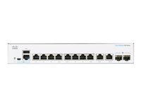 Cisco Business 350 Series CBS350-8FP-E-2G - Kytkin - L3 - Hallinnoitu - 8 x 10/100/1000 (PoE+) + 2 x yhdistetty SFP - telineeseen asennettava - PoE+ (120 W) CBS350-8FP-E-2G-EU