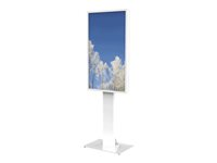 HI-ND Floorstand Glass with Casing 55" - Teline malleihin digital signage -LCD-paneeli - metalli, lasi - valkoinen, RAL 9003 -näytön koko: 55" -kiinnitysliitäntä: 200 x 200 mm - lattialla seisova malleihin Samsung QB55, QH55, QM55 FS5512-5001-01