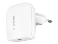 Belkin BoostCharge Wall Charger - Verkkosovitin - 20 watti(a) - Fast Charge, PD (24 pin USB-C) - valkoinen WCA003VFWH