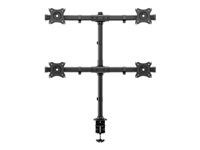 Multibrackets M Deskmount Basic Quad - Asennuspakkaus (pöytäasennus) malleihin 4 LCD-näyttöä - teräs, korkealaatuinen alumiini - musta -näytön koko: 15"-27" - puristimeen asennettava 7350073733316